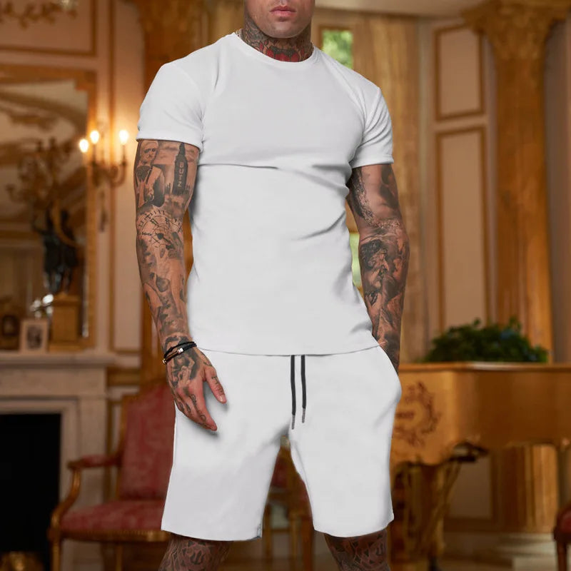 2024 Fun Bear Harajuku T-Shirt Men's Summer Loose Daily Couple Suit Outdoor Street Short Sleeve Shorts Two Piece Men Summer Suit