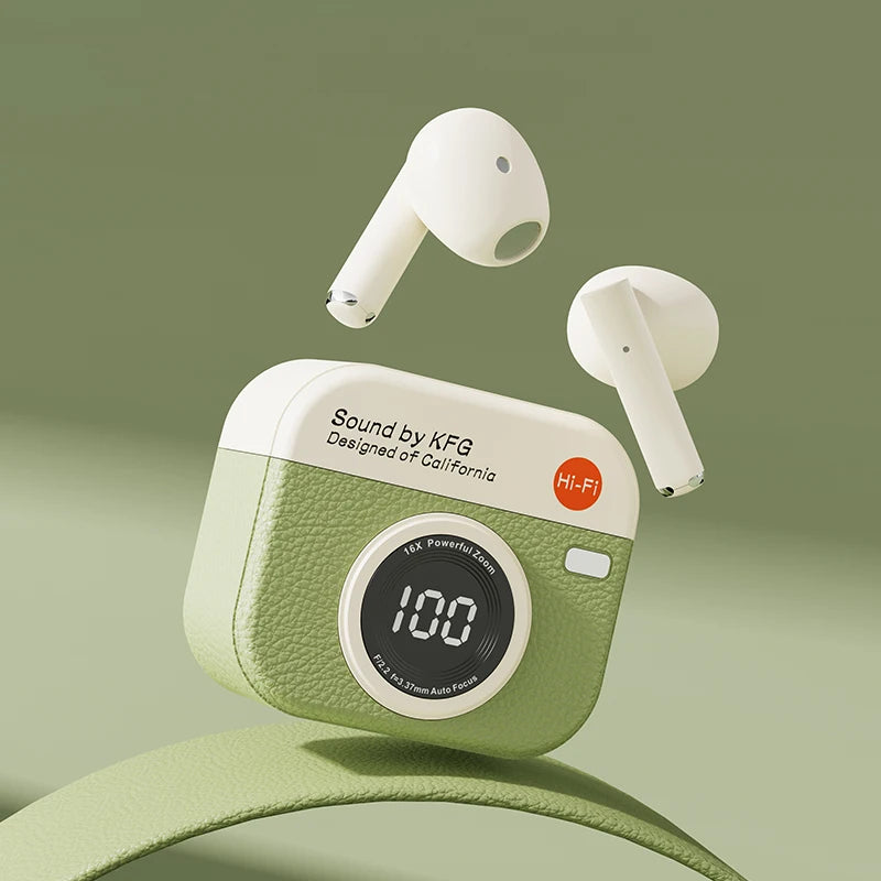 2025 New TWS Wireless Earphones with 5.4 Bluetooth 36 Hours Play Back Sport Earbuds with LED Display Headphones and Built-in Mic