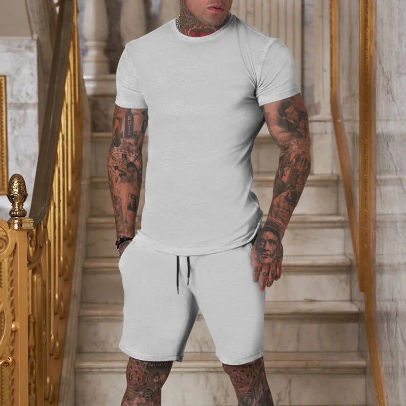 2024 Fun Bear Harajuku T-Shirt Men's Summer Loose Daily Couple Suit Outdoor Street Short Sleeve Shorts Two Piece Men Summer Suit
