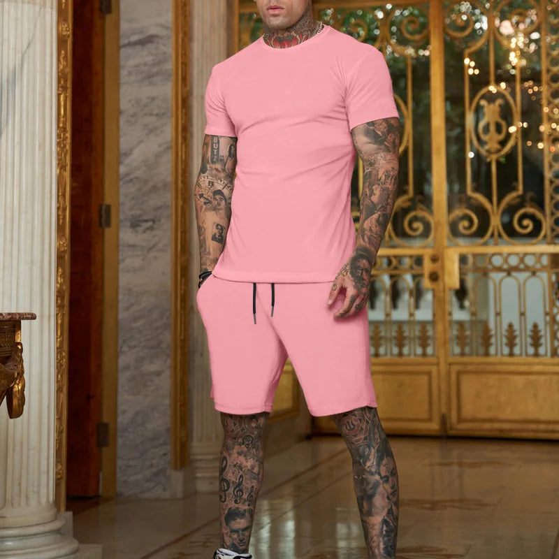 2024 Fun Bear Harajuku T-Shirt Men's Summer Loose Daily Couple Suit Outdoor Street Short Sleeve Shorts Two Piece Men Summer Suit