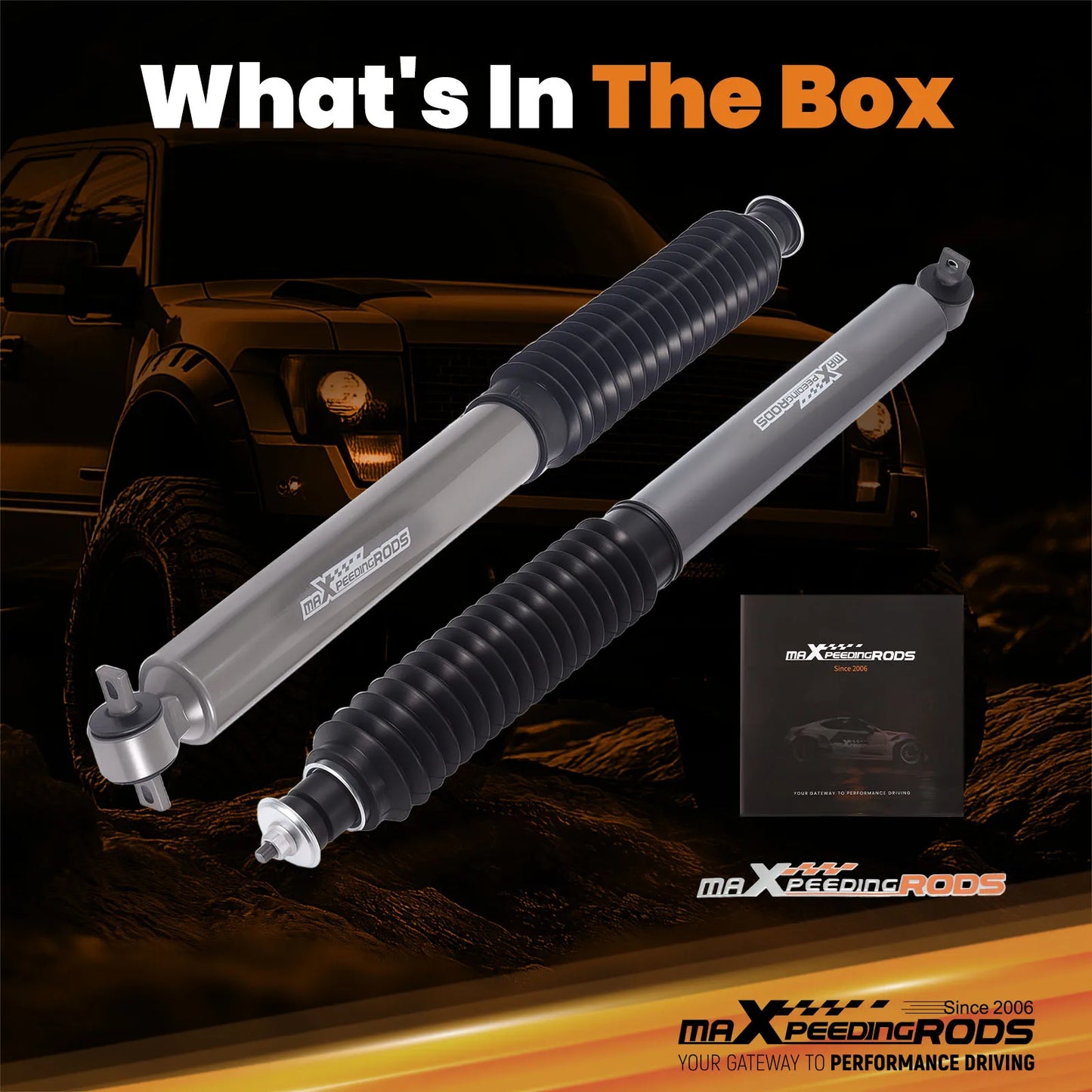 1-3" Front Lift Shock for Jeep Cherokee/Wrangler 1984-2006 Nitrogen Charged