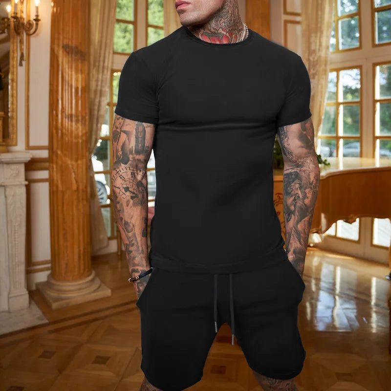 2024 Fun Bear Harajuku T-Shirt Men's Summer Loose Daily Couple Suit Outdoor Street Short Sleeve Shorts Two Piece Men Summer Suit