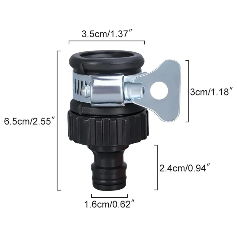 2pcs Durable Universal Water Faucet Adapter Plastic Hose Fitting Quick Connect Fitting Tap for Car Washing Garden Irrigation