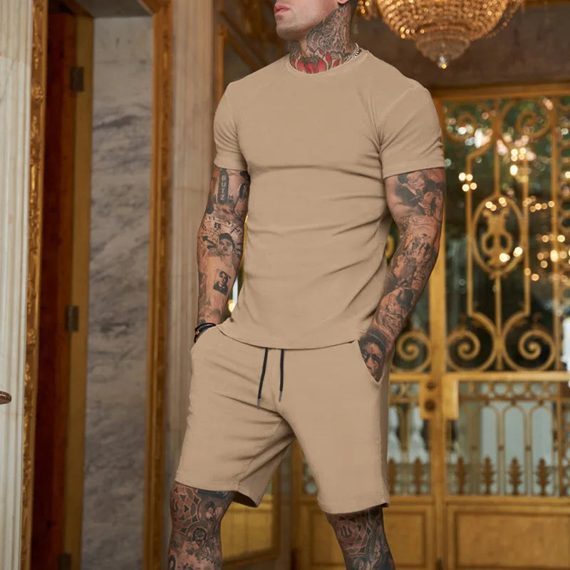 2024 Fun Bear Harajuku T-Shirt Men's Summer Loose Daily Couple Suit Outdoor Street Short Sleeve Shorts Two Piece Men Summer Suit