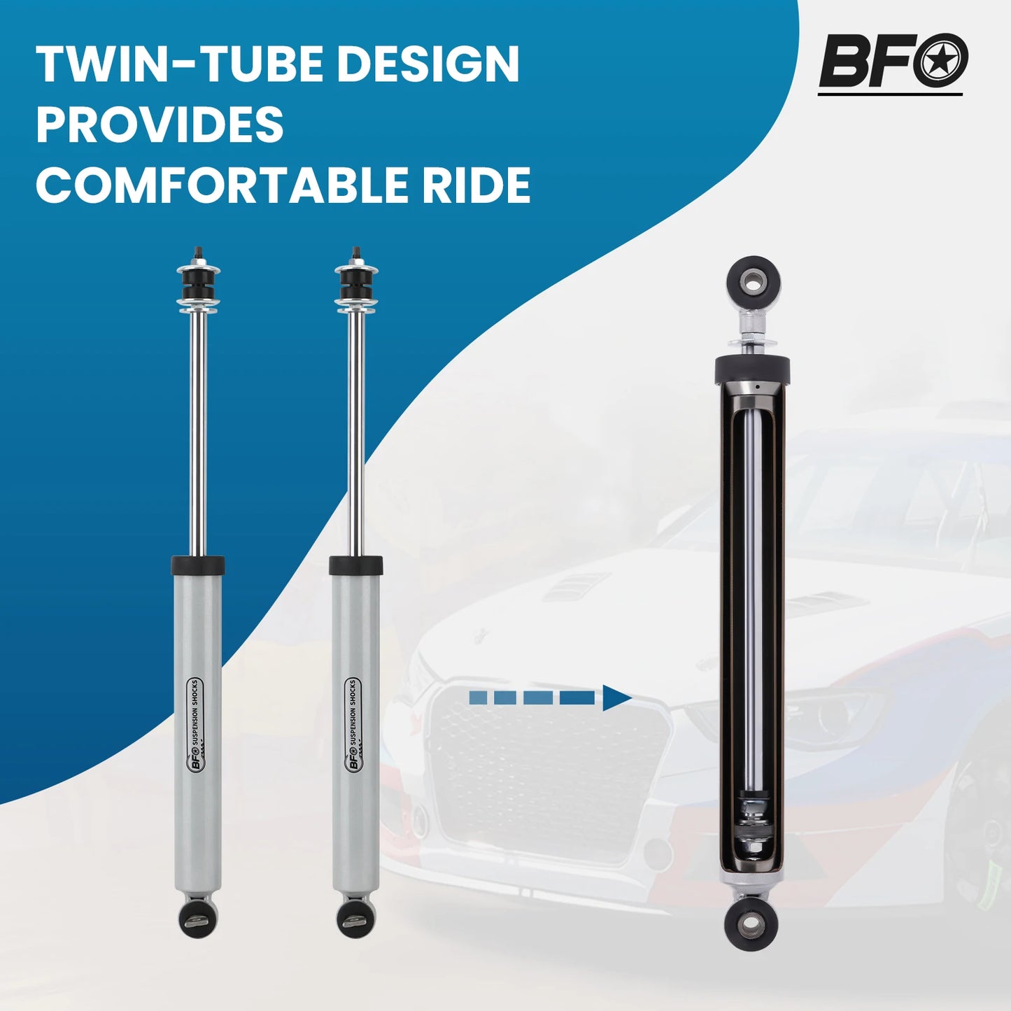 0.5-3" Front Shock Absorbers For Jeep Grand Cherokee 1986-92 Comanche MJ 1993-04