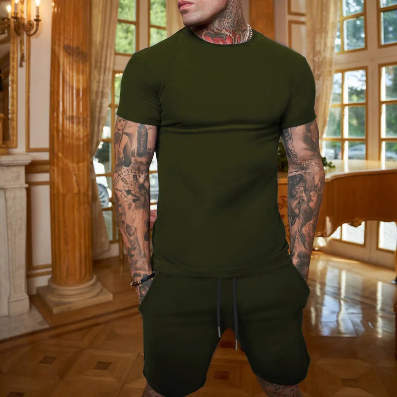 2024 Fun Bear Harajuku T-Shirt Men's Summer Loose Daily Couple Suit Outdoor Street Short Sleeve Shorts Two Piece Men Summer Suit